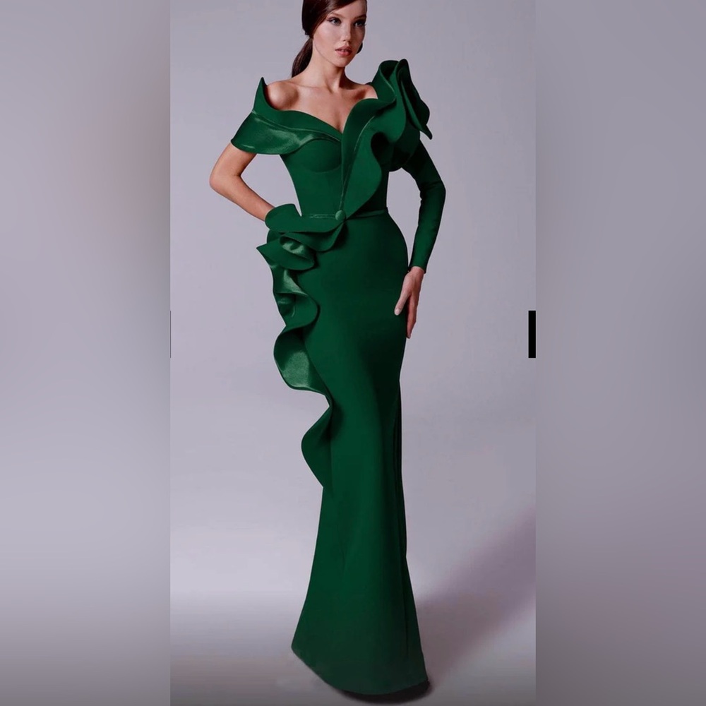 MNM Couture Emerald Long Sleeve Dress